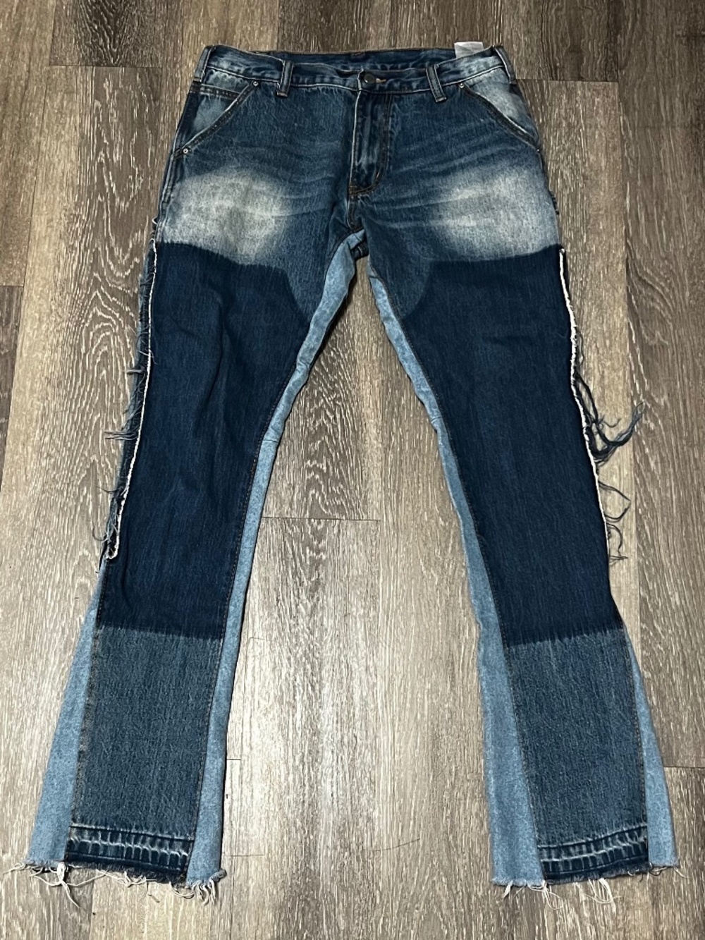 Mnml Distressed Patchwork Jeans Men's 30 Frayed Hem Cargo Streetwear Y2K 2000s